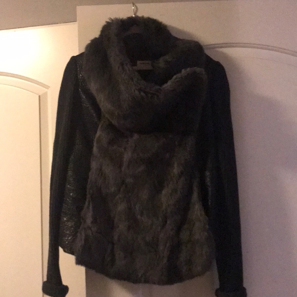 Authentic Helmut Lang fur-leather jacket